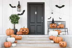 home decorated for halloween