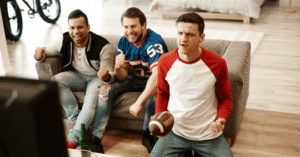 people watching football