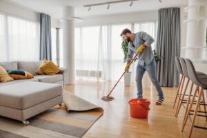 woman cleaning